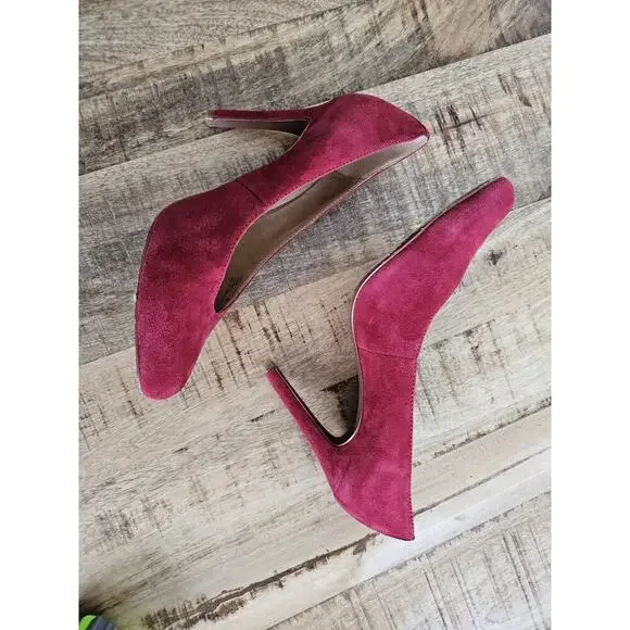 Coach A4078 Urban Red Suede Heels Women's Size 8 4 Inch - Picture 7 of 13